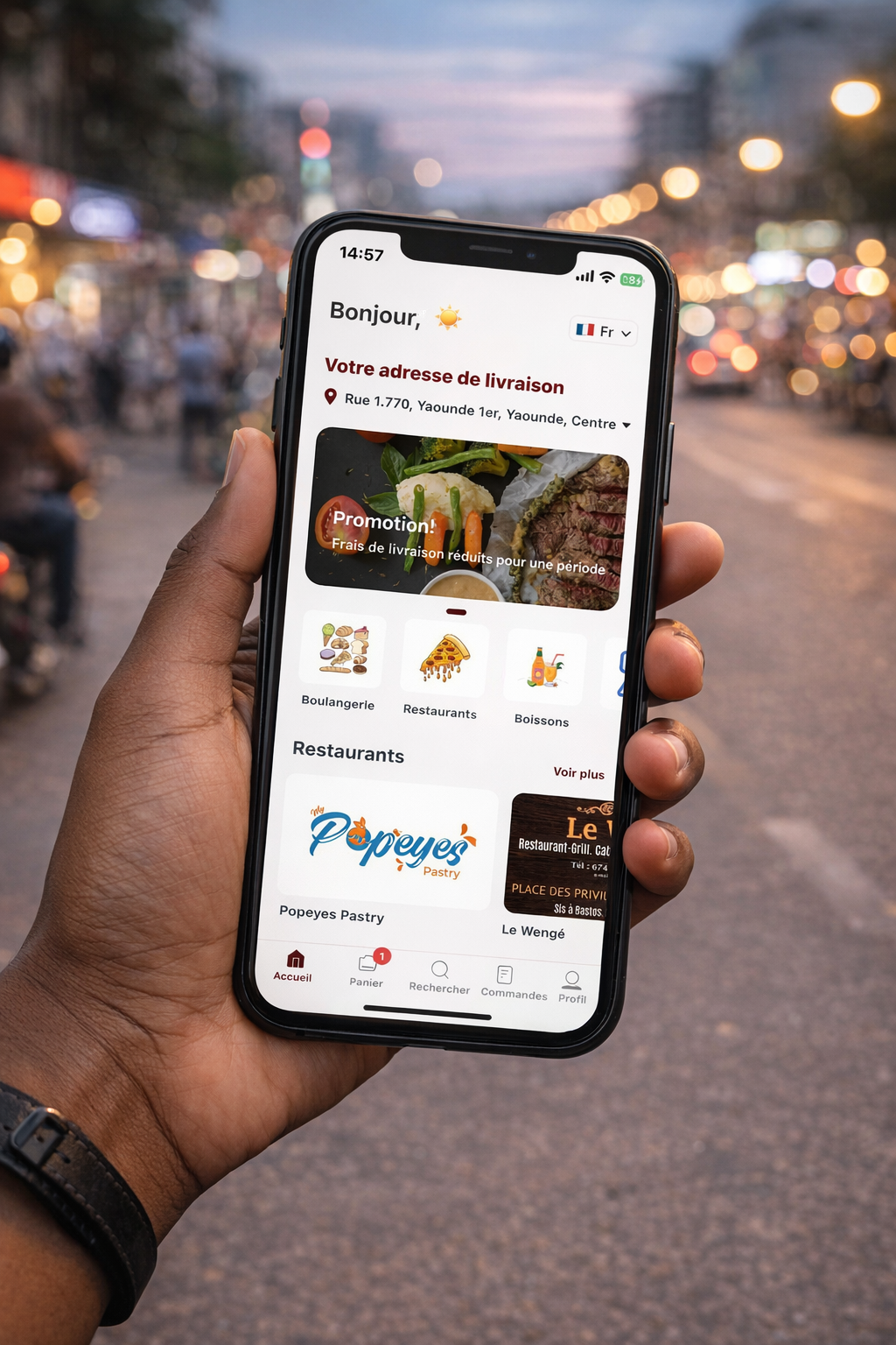 Person using app map